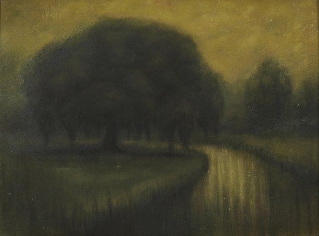 Alexander J. Drysdale (1870-1934), "Moss Draped Oa: Alexander J. Drysdale (1870-1934), "Moss Draped Oak," 1913, oil on board, signed and dated l.l., framed, H.- 17 in., W.- 23 1/2 in.