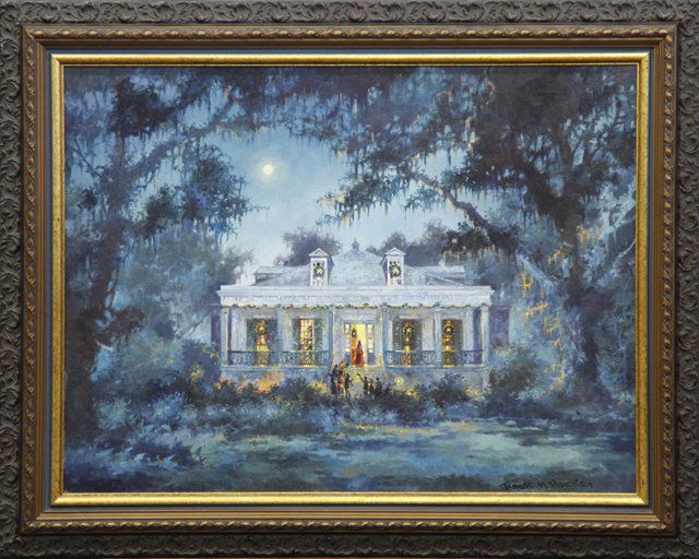 Robert M. Rucker (1932-2000), "Tezcuco Plantation: Robert M. Rucker (1932-2000), "Tezcuco Plantation Starlight," 20th c., oil on canvas, signed l.r., framed, H.- 18 in., W.- 24 in.