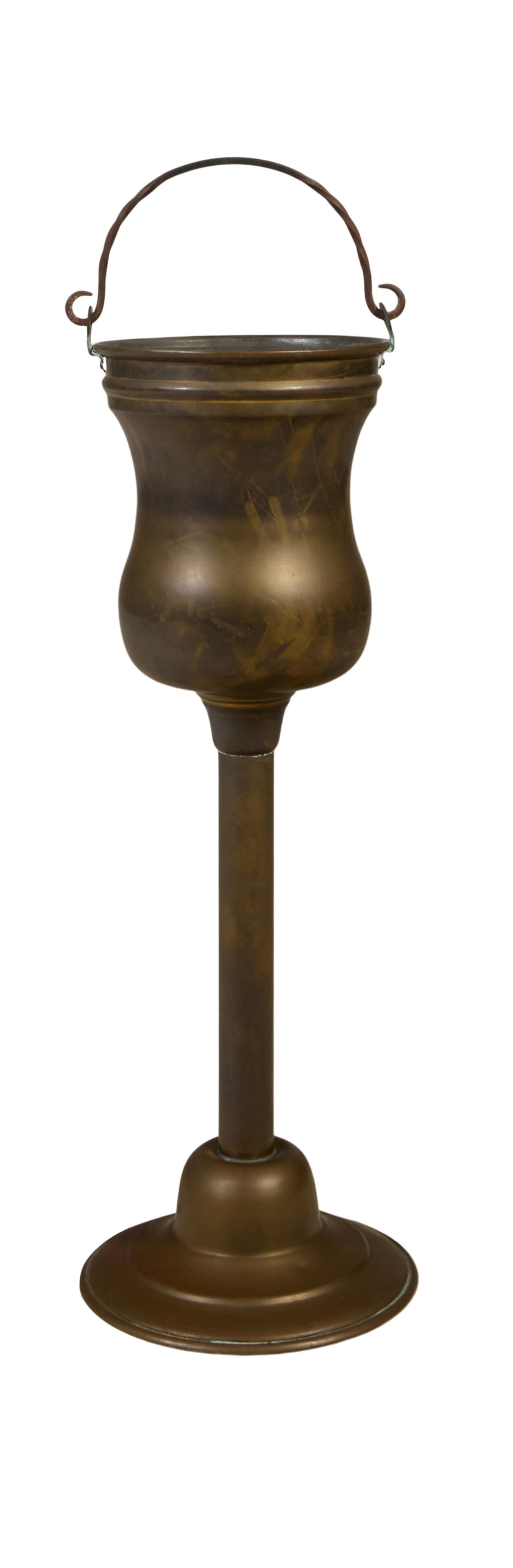 French Wrought Iron and Brass Champagne Bucket on Stand, 19th c., H.- 30 in., Dia.- 11 in. (1 of 1)