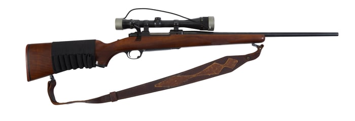 Ruger M77 Hawkeye .243 Caliber Bolt Action Rifle, 20th c., L.- Barrel- 22 3/4 in., Overall- 42 in.;