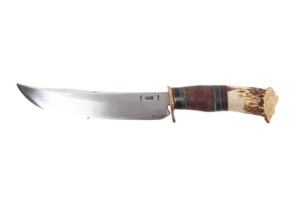 Joe Holbert Scagel Inspired Hunting Knife, 20th c., L.- Blade- 7 1/4 in.
