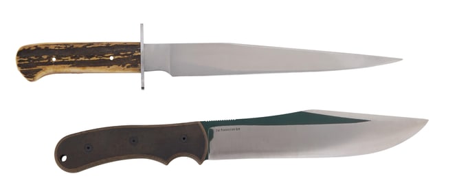 Two Knives, 21st c., Each- L.- Blade- 9 in. (2 Pcs.)