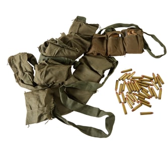 Three Hundred Seventy Rounds of M1 Carbine Ammunition, Rounds in Clip- H.- 1 3/4 in., W.- 3 3/4 in.,