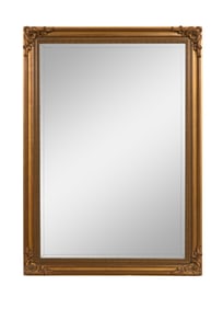 French Louis XVI Style Gilt and Gesso Overmantel Mirror, 19th c., H.- 43 in., W.- 31 1/4 in.