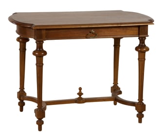 French Henry II Style Walnut Writing Table, 20th c., H.- 28 1/2 in., W.- 39 1/2 in., D.- 23 1/2 in.