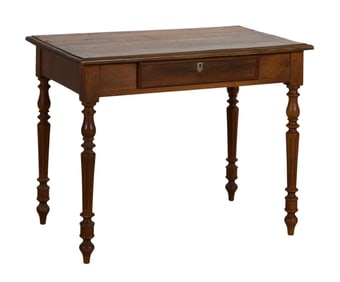 French Louis Philippe Walnut Writing Desk, mid 19th c., H.- 29 1/2 in., W.- 38 in., D.- 23 1/4 in.
