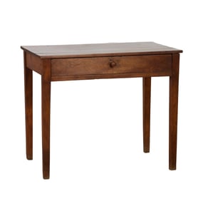 French Provincial Walnut Writing Table, early 19th c., H.- 28 1/4 in., W.- 33 1/2 in., D.- 22 in.