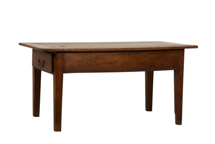French Provincial Walnut Low Table, 19th c., H.- 24 in., W.- 51 3/4 in., D.- 27 1/4 in.