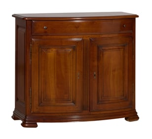 French Louis Philippe Cherry Wood Bowfront Sideboard, 20th c., H.- 33 1/4 in., W.- 37 1/4 in., D.-