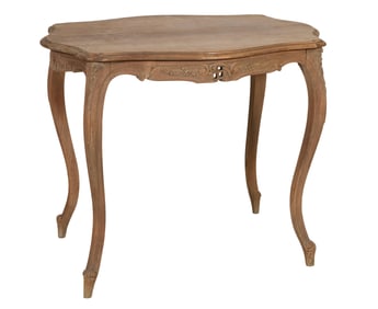 French Louis XV Style Creme Peinte Center Table, 20th c., H.- 30 in., W.- 37 1/2 in., D.- 26 in.