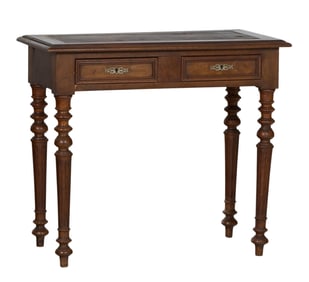 French Louis Philippe Carved Walnut Writing Table, late 19th c., H.- 29 1/4 in., W.- 33 1/2 in., D.-