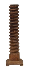 French Provincial Walnut Wine Press Screw, 19th c., H.- 47 in., W.- 13 1/2 in., D.- 13 1/2 in