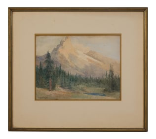 William Johnstone (Canadian, 1868-1928), "Mount Biddle, Rocky Mountains, British Columbia," 1917,
