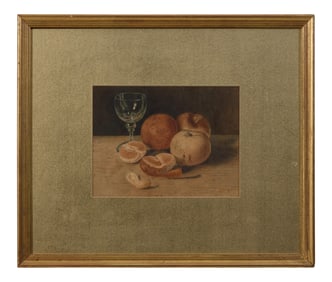 C. Verlet (French/Belgian, 19th/20th Century), "Still Life of Oranges," Sight- H.- 8 in., W.- 10 1/4