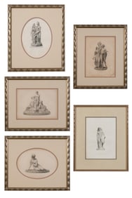 Collection of Five British Engravings after Classical Sculptures Exhibited at the Royal Academy,