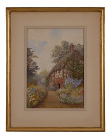 James Matthews (British, 19th/20th Century), "Cottage with English Garden at Wonersh, Surrey,"