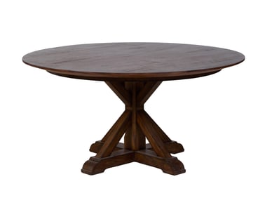 Contemporary Round Mahogany Dining Table, 21st c., H.- 31 in., Dia.- 60 in.