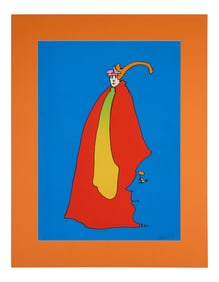 Peter Max (German/American/New York, b. 1937), "Prince of Blue," 1973, Sight- H.- 28 1/4 in.,