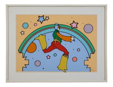 Peter Max (German/American/New York, b. 1937), "Cosmic Jumper II," 1973, Sight- H.- 21 in.,