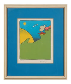 Peter Max (German/American/New York, b. 1937), "House in the Sun," Sight- H.- 7 3/4 in., W.- 6 1/4