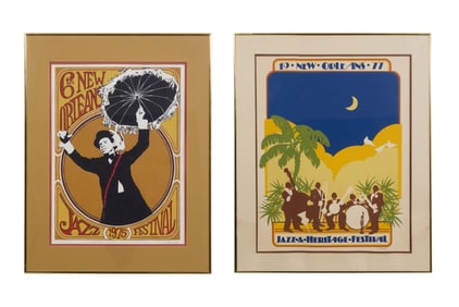 Two New Orleans Jazz and Heritage Festivals Posters, 1975 & 1977, First- Sight- H.- 20 1/2 in., W.-