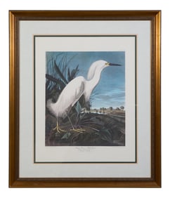 John James Audubon (American, 1785-1851), "Snowy Heron or White Egret," from the Birds of America, p