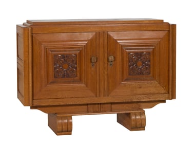 French Art Deco Oak Sideboard, early 20th c., H.- 40 in., W.- 55 1/2 in., D.- 20 in.