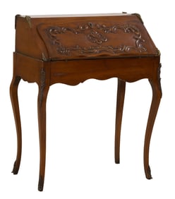 French Louis XV Style Slant Front Writing Desk, 19th c., H.- 36 in., W.- 29 in., D.- 16 in.