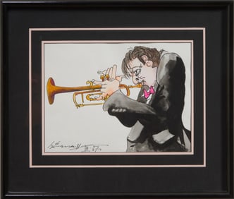Leo Meiersdorff (Germany/New Orleans, 1934-1994), "Trumpet Player," 1967, Sight- H.- 9 in., W.- 12