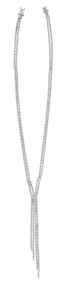 18K White Gold Diamond Link Necklace, by Orianne, Total Diamond Wt.- 8.22 carats, L.- 17 in., with