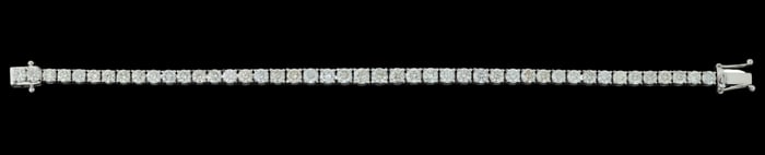 14K White Gold Diamond Tennis Bracelet, by Sheffield & Sons, London, Total Diamond Wt.- 9.80 carats,