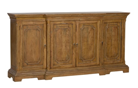 Contemporary Mahogany Breakfront Sideboard, 21st c., H.- 42 in., W.- 84 in., D.- 18 1/4 in.