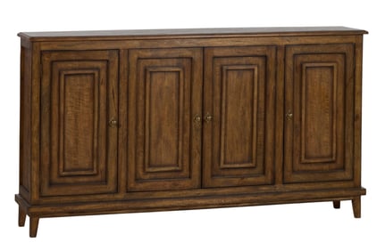 Contemporary Mahogany Sideboard, 20th/21st c., H.- 37 1/2 in., W.- 68 in., D.- 12 in.