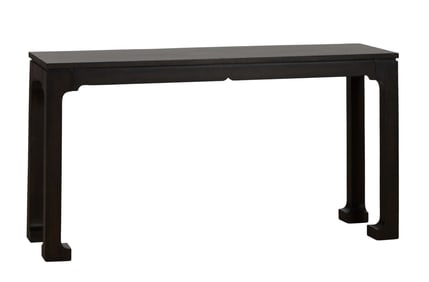 Chinese Inspired Mahogany Sofa Table, 21st c., H.- 31 1/2 in., W.- 60 in., D.- 18 in.