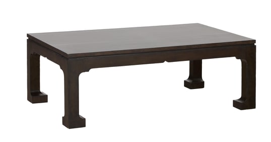 Chinese Inspired Mahogany Low Table, 21st c., H.- 17 in., W.- 48 in., D.- 30 in.