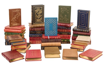 Forty-Seven Franklin Library Leather Bound Books, 1977, Largest- H.- 9 1/2 in., W.- 2 in., D.- 6 7/8