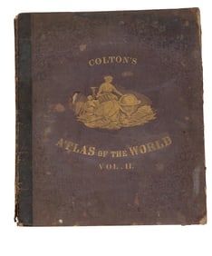 Colton's Atlas of the World, Vol. II, Baltimore, 1856, H.- 19 in., W.- 17 in., D.- 1 3/8 in.