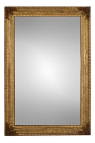 French Louis XV Style Gilt Gesso Overmantel Mirror, 19th c., H.- 48 in., W.- 32 in.