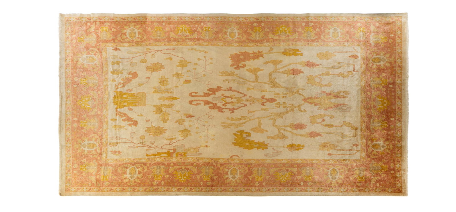 Semi Antique Turkish Oushak Carpet, 12' x 17'.: Semi Antique Turkish Oushak Carpet, 12' x 17'. Provenance: Private collection from The Merrill House, built 1869, Natchez, Mississippi.