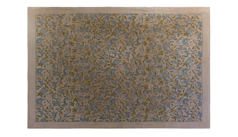 Morning Glory Hooked Rug, 20th c., 11' 8 x 14' 9.