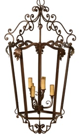 Large Iron Seven Light Lantern, H.- 42 in., W.- 14 in., D.- 13 1/2 in.