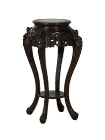 Antique Chinese Carved Hardwood Pedestal, 19th c., H.- 36 in., W.- 18 in., D.- 18 in.