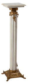 Classical Style Ormolu Mounted Marble Column Form Pedestal, 21st c., H.- 43 in., W.- 11 in., D.- 11