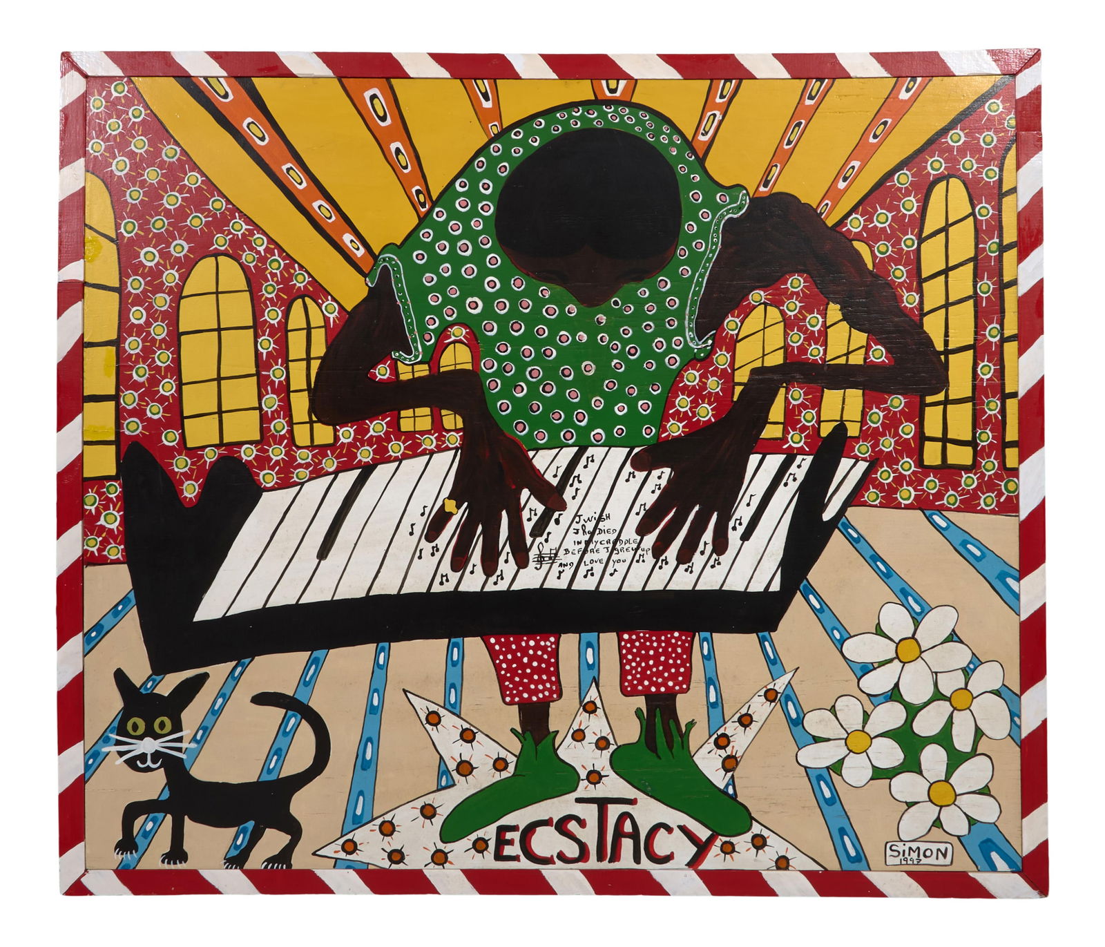 Simone Hardeveld (France/New Orleans, b. 1949), "Ecstasy," 1997, H.- 48 in., W.- 56 in., Framed- H.- (1 of 4)