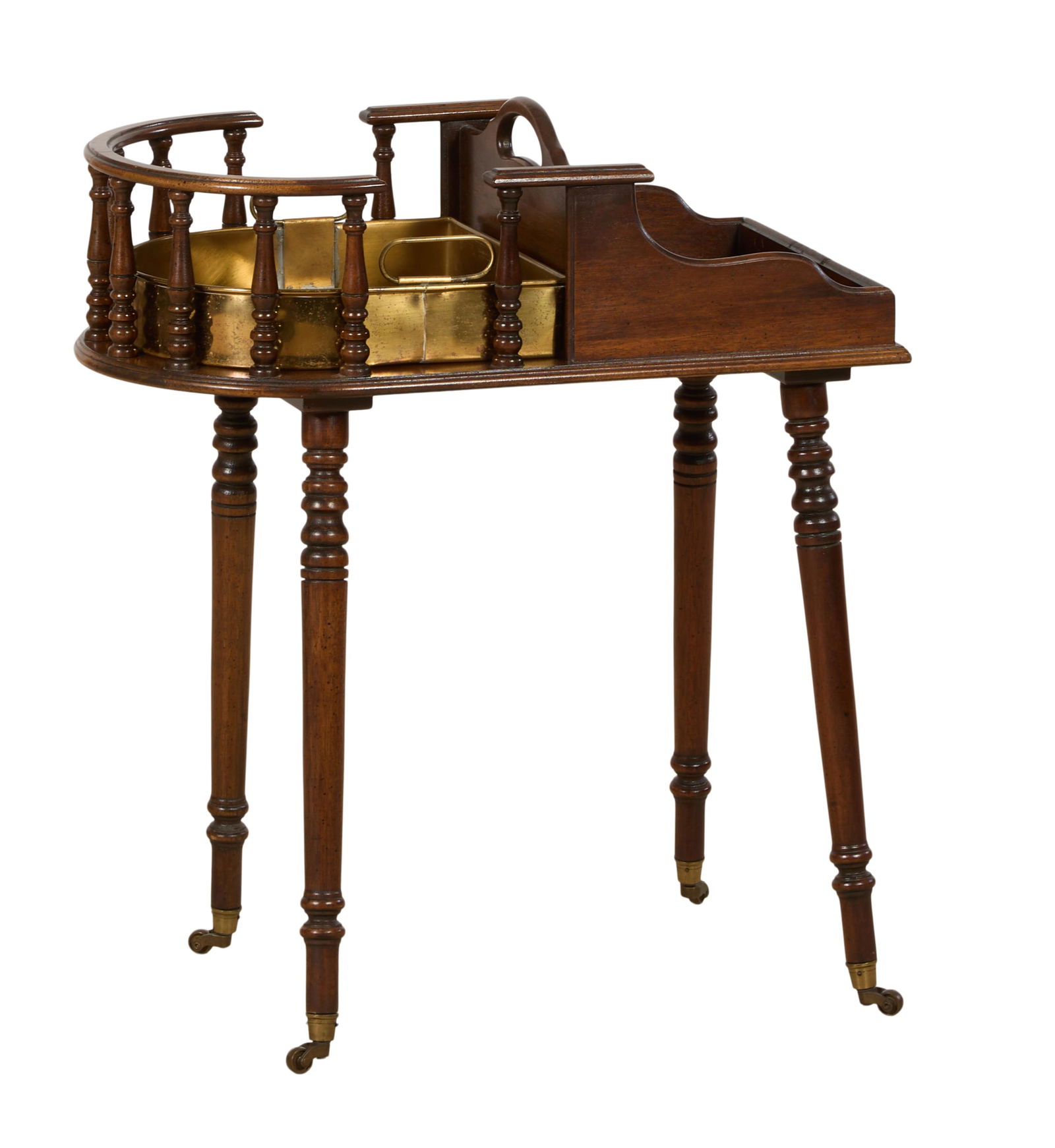 Regency Style Cutlery Stand with Brass Tray, 20th c., H.- 26 in., W.- 12 3/4 in., D.- 22 in. (1 of 1)