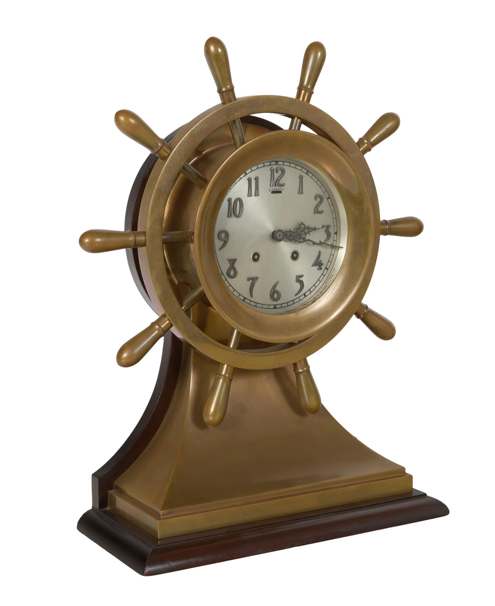 Chelsea Mariner Brass Mantel Clock, Boston, 20th c., H.- 17 3/4 in., W.- 12 1/2 in., D.- 5 3/4 in. (1 of 9)