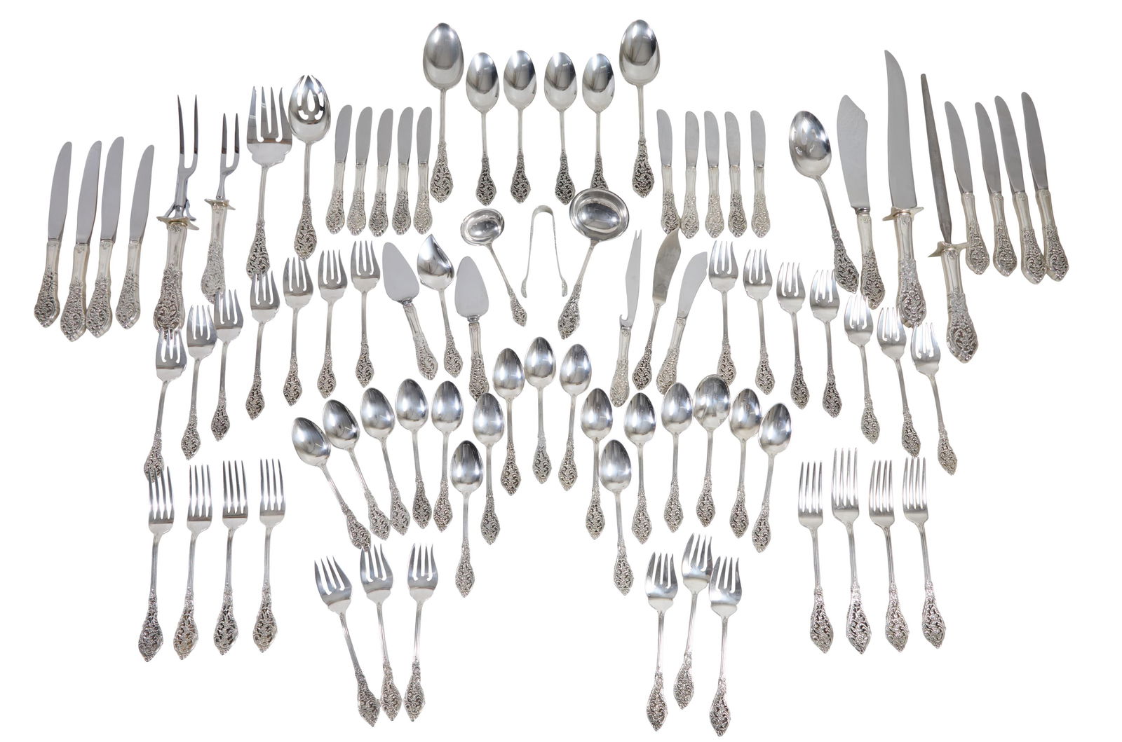 Eighty-Five Pieces of Reed & Barton Sterling Flatware, App. Sterling Wt.- 94.26 Troy oz. (85 (1 of 4)