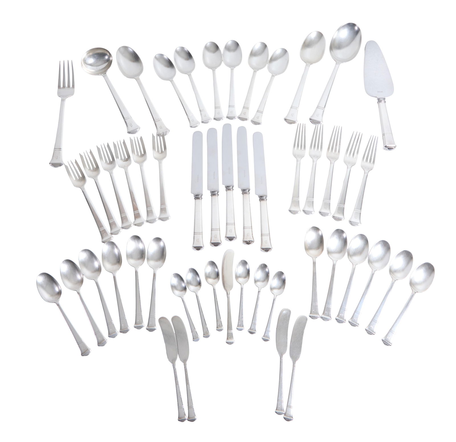 Fifty-One Piece Tiffany and Co. Sterling Flatware, App. Sterling Wt.- 71.5 Troy oz. (51 Pcs.) (1 of 4)