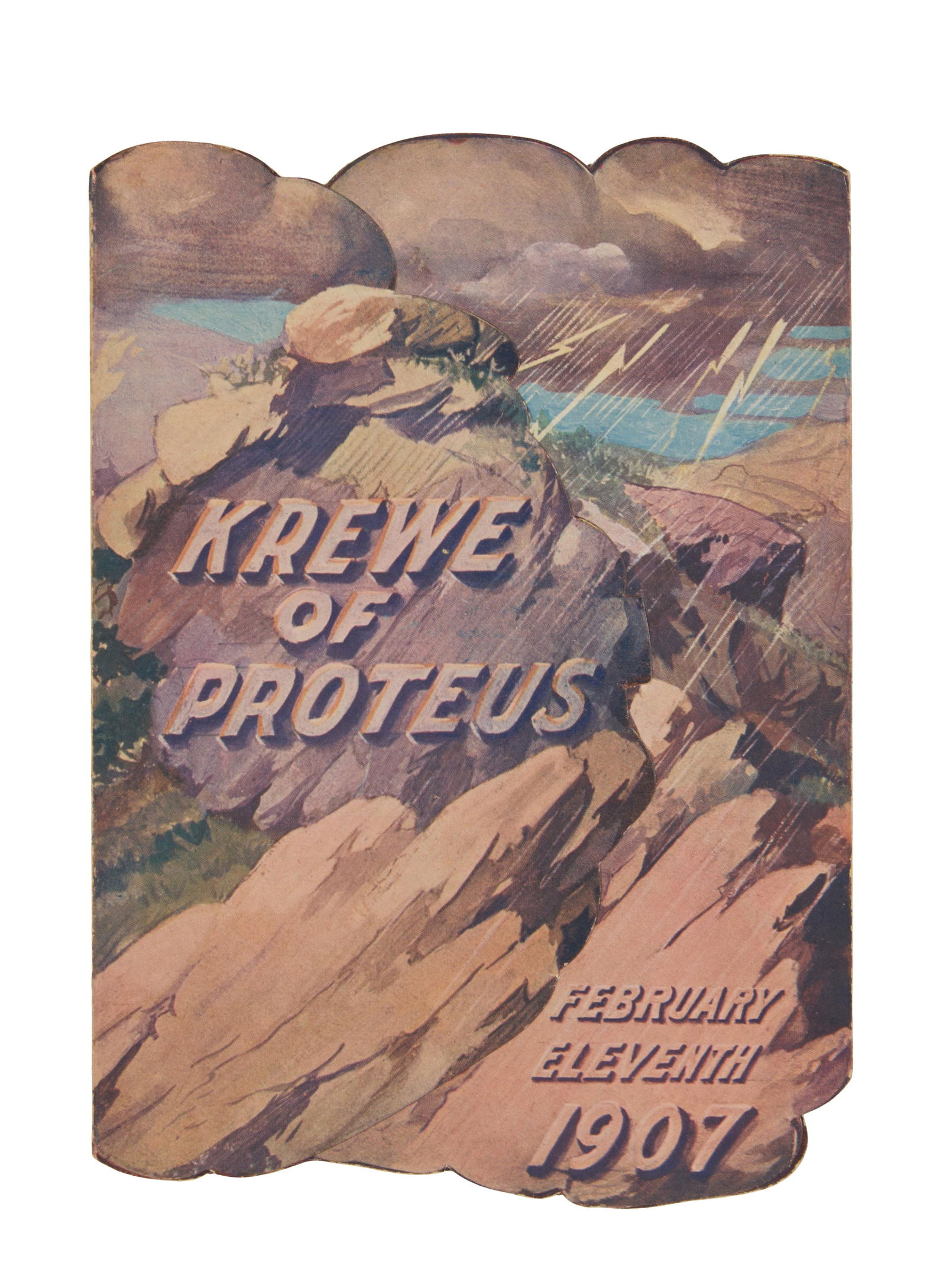 Mardi Gras Krewe of Proteus Invitation, 1907, H.- 7 3/8 in., W.- 5 5/16 in. (1 of 4)