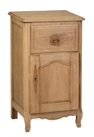French Provincial Bleached Wood Cupboard, 19th c., H.- 33 1/2 in., W.- 19 1/2 in., D.- 28 1/2 in.